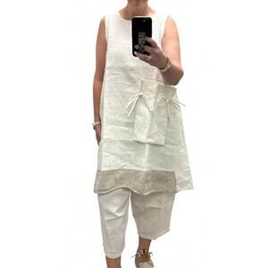 NEW PAPERLACE my dream pull on ankle pants in white